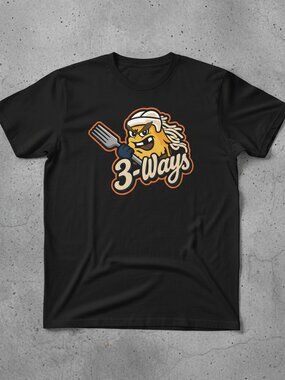 3-Ways Funny Cooking Graphic Tee – Cartoon Chef T-Shirt | Humor Foodie Unisex